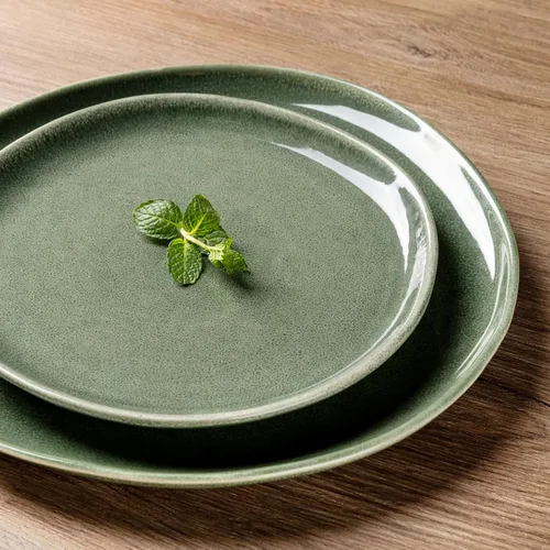 Miniatura 6 de AmorArc Juego de 6 platos llanos de cerámica de 10.5 pulgadas, hechos a mano, esmalte reactivo, juego de vajilla de forma rústica para cocina