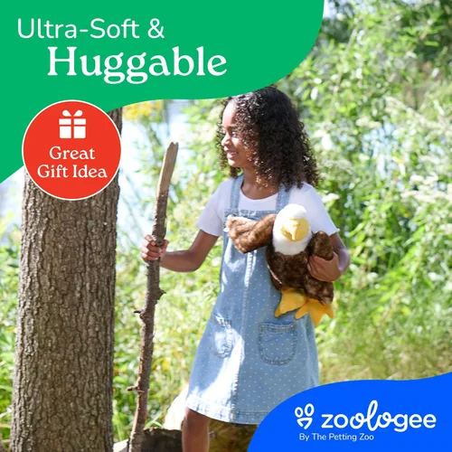 Miniatura 6 de The Petting Zoo Peluche de águila calva, regalos para niños, animales de vida silvestre Earth Keeperz, juguete de peluche de águila calva
