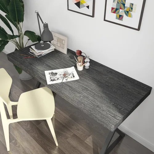 Miniatura 5 de YENHOME Papel de contacto de madera gris para encimeras de despegar y pegar, envoltura de vinilo de madera para armarios, muebles, 17.7 x 118