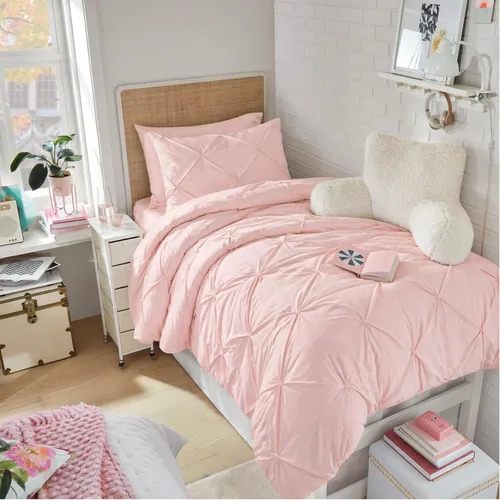 Miniatura 7 de Maple&Stone Juego de Edredón Twin XL, Juegos de Ropa de Cama Extra Largos de 5 Piezas para Dormitorio, Cama en una Bolsa con Edredón Pintuck, Beige