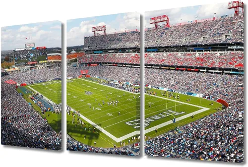Miniatura 57 de 3 piezas de arte de pared deportivo del equipo de fútbol de los Vikings de Estados Unidos, pinturas de estadios deportivos Minnesota, Estados