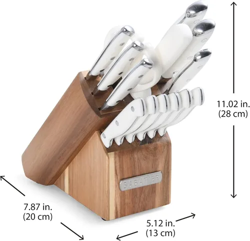 Miniatura 3 de Sabatier - Juego de 15 piezas de cuchillos forjados con triple remache, cuchillos de cocina de acero inoxidable de alto carbono, juego de cuchillos