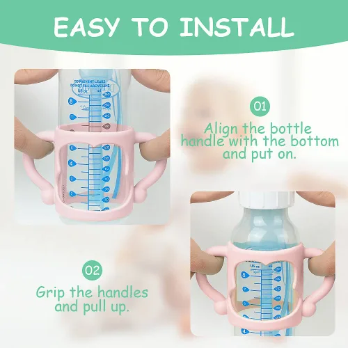 Miniatura 5 de Aolso Asas de silicona para biberones, 2 asas para botellas estrechas de Dr. Brown, asas de fácil agarre para sostener el biberón, asa fácil