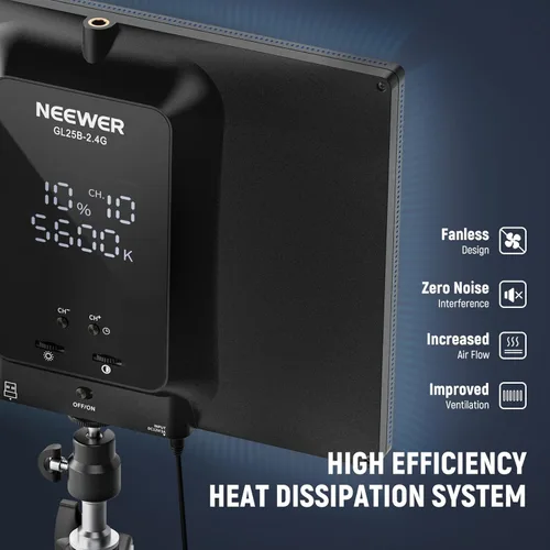 Miniatura 7 de NEEWER 25W 12.9" Luz Clave de Transmisión con Soporte de Escritorio/Control Remoto 2.4G/Transmisor USB, Control de APP para PC/Mac 2300Lx/0.5m