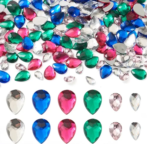 Pandahall - 1200 unidades de diamantes de imitación para coser en forma de lágrima, diamantes de imitación de cristal con parte trasera plana,