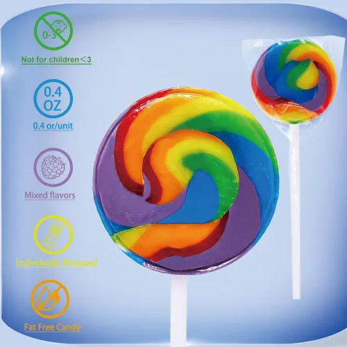 Miniatura 3 de LIDATREE Paleta de remolino de 1.5 pulgadas, paletas de arco iris envueltas individualmente a granel, caramelos para niños para cumpleaños, sabor a