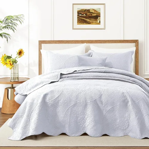 Miniatura 428 de MOONLIGHT20015 Edredón tamaño King (106 x 96 pulgadas) con 2 fundas de almohada (20 x 36 + 2 pulgadas) para todas las estaciones, juego de cama Azul