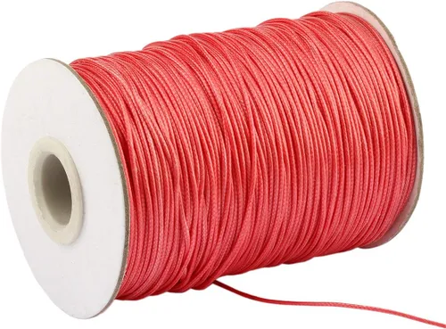Miniatura 18 de Cordón encerado de 0.039 in y 175 yardas para la fabricación de joyas, hilo de cuentas de poliéster negro para trenzar pulseras y collares, 00 negro