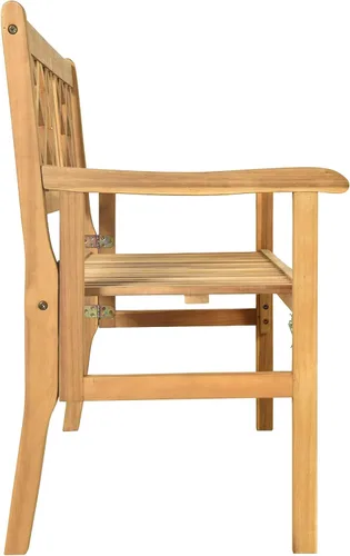 Miniatura 9 de S AFSTAR Banco de jardín plegable para patio, banco para exteriores de 4 pies con asiento de listones y reposabrazos cómodo, banco de patio