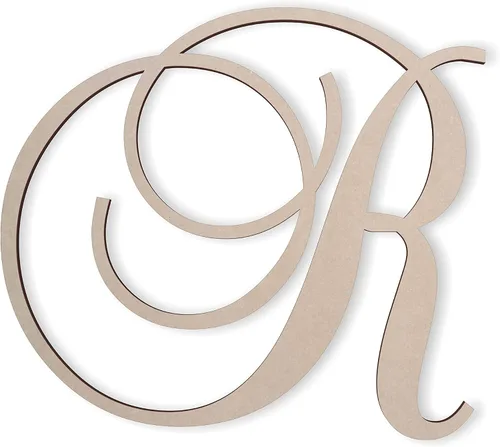 Miniatura 23 de Jess and Jessica Letra de madera A, 4 pulgadas de largo x 1/4 de pulgada de grosor, letras grandes de madera para decoración de pared, letras