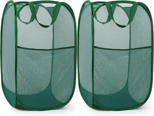 Miniatura 8 de Cestas plegables duraderas para lavandería, cesta desplegable resistente a desgarros para lavandería, cesta de ropa plegable con asas de transporte