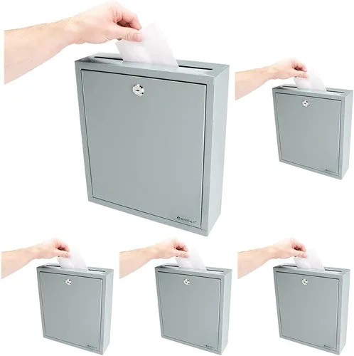 Barska Caja de montaje en pared multiusos para sugerencias de correo con cerradura de llave para el hogar, oficina, aula (paquete de 5)