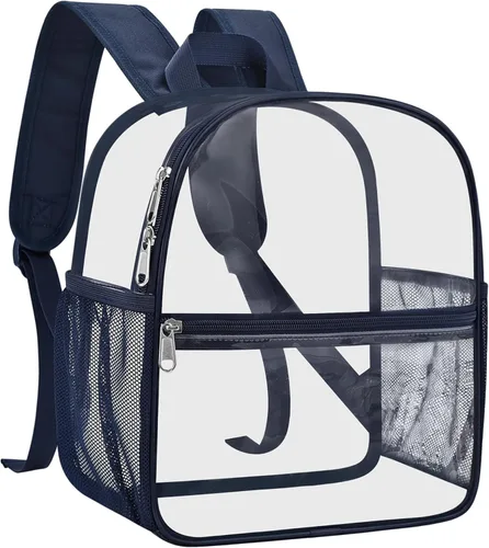 Miniatura 20 de Mochila transparente Oraben para eventos de estadio, mochila transparente para estadio 12x6x12, Negro, Pequeño