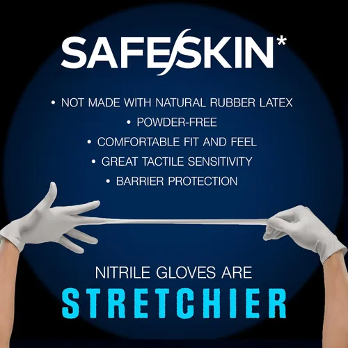Miniatura 7 de SAFESKIN Nitrile Exam Gloves Disposable - 3.5 Mil, Gray, Powder Free Gloves for Medical, Dental, Cleaning, Cooking