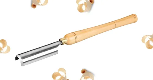 Miniatura 5 de DEEG Juego de cinceles de torno HSS de 2 pulgadas, gubias de desbaste de 2 pulgadas con asas domésticas, virolas de latón y cuchillas de acero