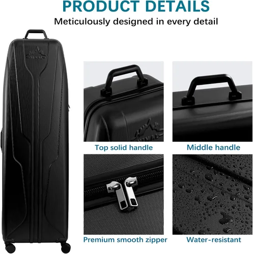 Miniatura 4 de UNIHIMAL Funda rígida para viajes de golf, funda de viaje de golf, máxima protección, impermeable y duradera, especialmente diseñada para palos