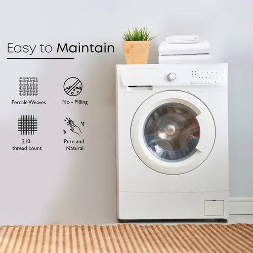 Miniatura 7 de Linenwalas Juego de funda de edredón tamaño matrimonial, 100% algodón percal, 3 piezas, fuerte, transpirable, fresco y con cierre de botón