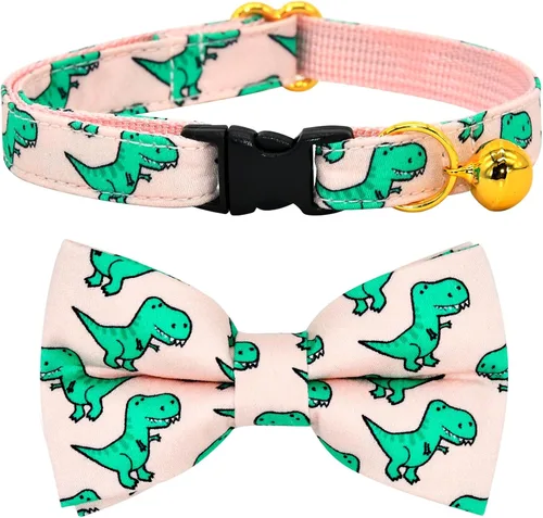 Miniatura 22 de Collar de Gato Azul con Diseño de Búfalo a Cuadros, Conjunto de Lazo para Boda/Cumpleaños, Collar Separable para Gatito