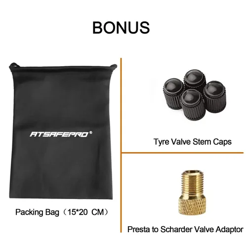 Miniatura 7 de Medidor de presión de neumáticos de baja presión ATsafepro hasta 30PSI, medidor de neumáticos mecánico de 2.5” con manguera flexible y portabrocas