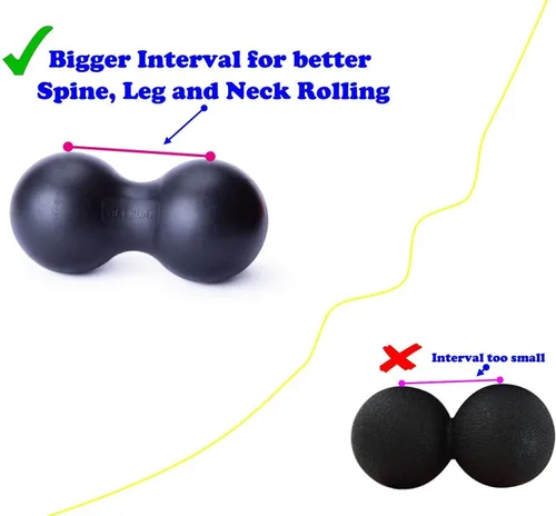 Miniatura 3 de Rodillo de bola de masaje de maní, bola de lacrosse doble, punto de acupuntura, liberación miofascial, nudo muscular, relajador, movilidad, punto