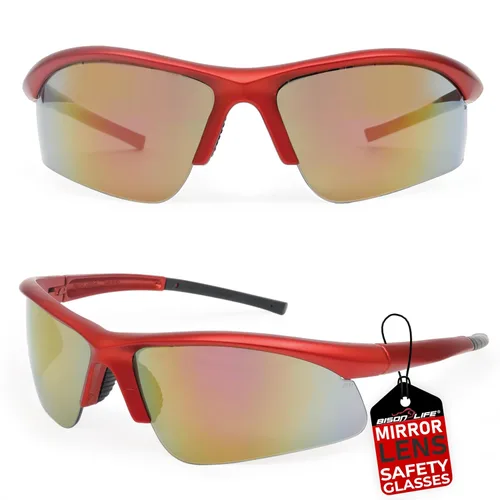 Miniatura 7 de BISON LIFE Sport MTX - Gafas de seguridad transparentes con patillas azules, ANSI Z87+, resistentes a los impactos, lentes de protección UV