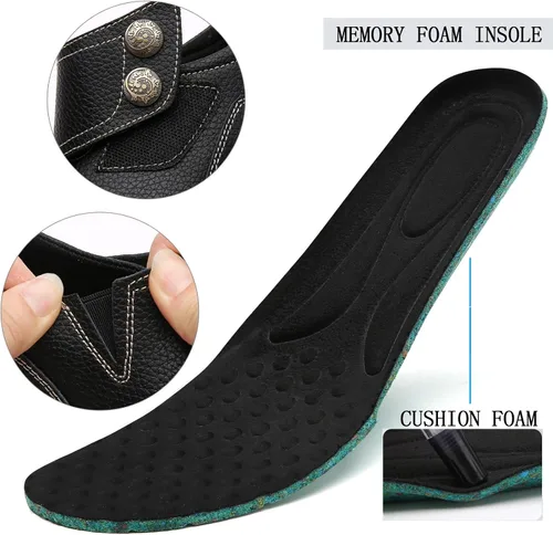 Miniatura 3 de Mocasines Penny y zapatos sin cordones para mujer, zapatos planos de cuero para conducir, cómodos zapatos de trabajo para caminar
