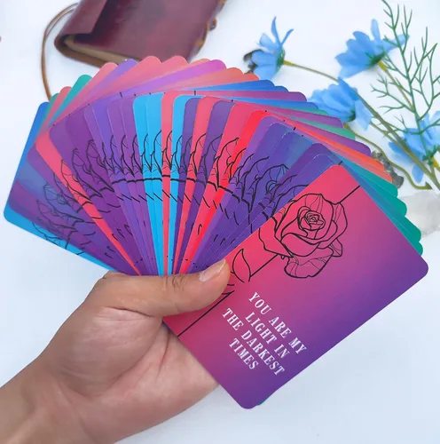 Miniatura 4 de Mazos de Cartas de Oráculo Amor Divino, 64 Cartas de Tarot de Llamas Gemelas, mazos de cartas de oráculo con significados en ellos, Explora temas