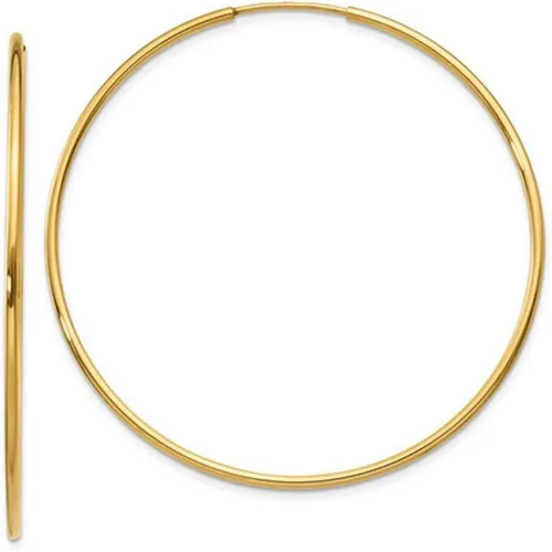 Miniatura 11 de Aretes de aro infinito de oro de 14k, tubo de 1,25 mm de grosor