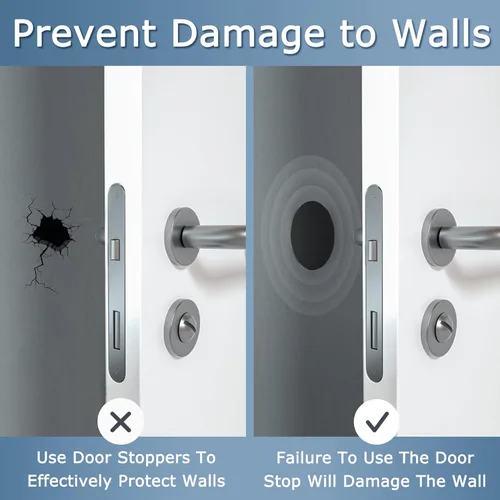 Miniatura 4 de Topes de Puerta Protector de Pared Protector Amortiguador Pomo de Puerta Parachoques de Manija de Puerta Silenciador Autoadhesivo Almohadilla