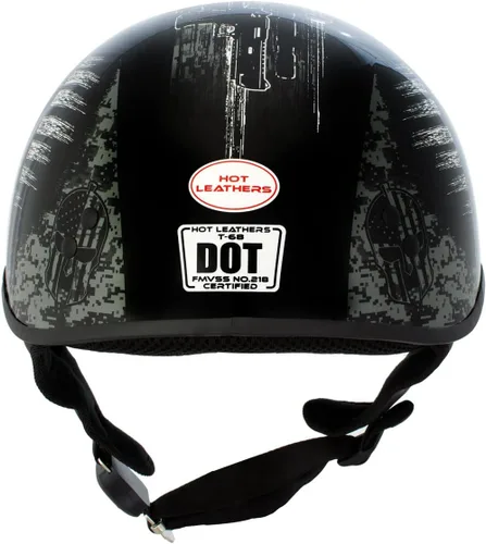 Miniatura 6 de Hot Leathers HLD1043 - Casco de calavera con diseño de calavera DOT Avanzado en blanco y negro brillante