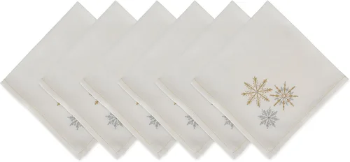 Miniatura 15 de Colección de mesa navideña DII Sparkle Metallic, camino de mesa, 14x72 pulgadas, copos de nieve en jacquard