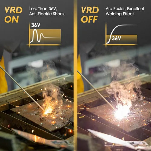 Miniatura 3 de TOOLIOM Soldadora de varilla 195A 110/220V de doble voltaje con antorcha TIG de elevación, pantalla LCD, inversor IGBT con arranque en caliente