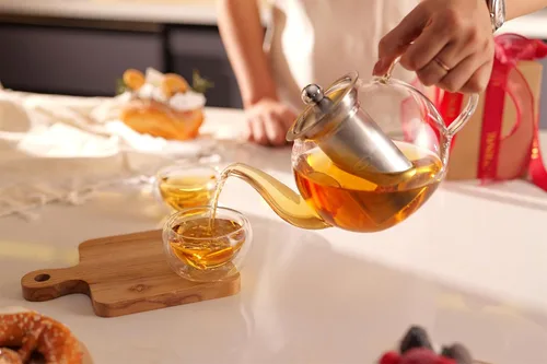 Miniatura 6 de CNGLASS Juego de 4 tazas de té de vidrio de doble pared, 5.1 onzas, tazas de té transparentes aisladas asiáticas, 5.1 fl oz, pequeña taza