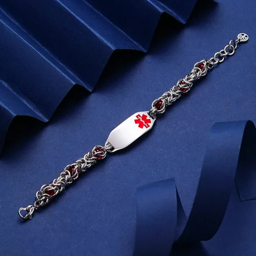 Miniatura 8 de Pulseras de alerta médica, pulseras de identificación personalizadas para mujeres y hombres, incluye tarjeta médica de emergencia