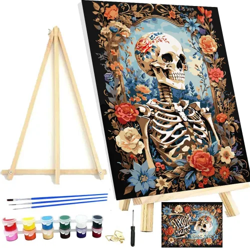Miniatura 30 de Meothan Kits de pintura por números, pintura por números para adultos principiantes, kits de pintura de castillo de acuarela por números en lienzo 1