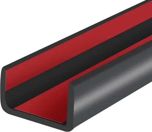 Miniatura 35 de Borde de goma protector autoadhesivo para chapa, material de etileno propileno dieno, ajuste de 1/16 pulgadas (1.6 mm), longitud 10 pies