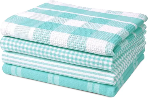 Miniatura 33 de LANE LINEN Juego de 6 paños de cocina de algodón para secar platos, 18 x 28 pulgadas, absorbentes, de secado rápido, color beige 07: Amarillo