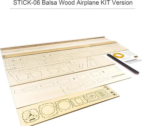Miniatura 6 de mewmewcat Rc Avión, Dancing Hobby R03 STICK-06 Avión 22.835 in Pan Balsa Madera Aviones DIY Juguete Volador para Adultos al Aire Libre Kit Versión