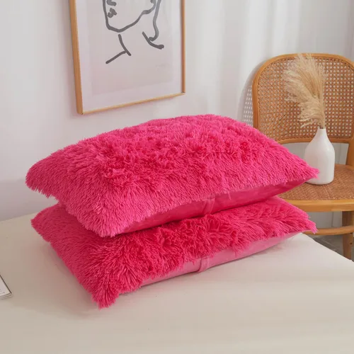 Miniatura 7 de XeGe Juego de funda de edredón de felpa peluda, juego de ropa de cama de lujo ultrasuave y esponjoso de pelo sintético de 2 piezas de terciopelo
