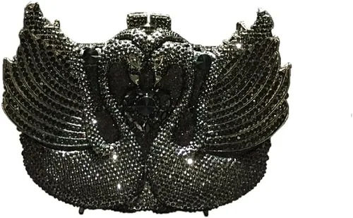 Bolsa de noche deslumbrante con diamantes de imitación de lujo, bolso de mano de cisne para boda, fiesta de noche, baile de graduación, cóctel,