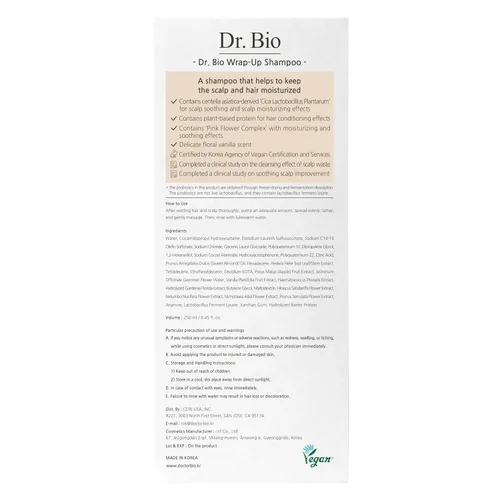 Miniatura 7 de Dr.Bio Champú envolvente, hidratante y calmante con probióticos y cica, cuidado del cabello y el cuero cabelludo para cuero cabelludo sensible