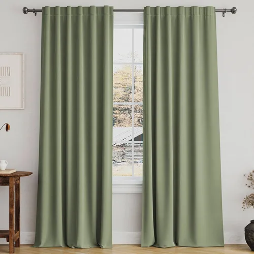 Miniatura 70 de Turquoize Cortinas Opacas para Tratamiento de Ventana con Trabillas Traseras para Sala de Estar/Dormitorio, Tratamientos de Ventana con Aislamiento