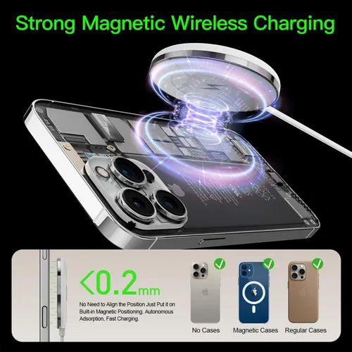 Miniatura 9 de Nuevo para cargador MagSafe: almohadilla de carga inalámbrica magnética para iPhone 17, 16, 15, 14, 13, 12, AirPods 4-2 Pro, imán fuerte, con bloque