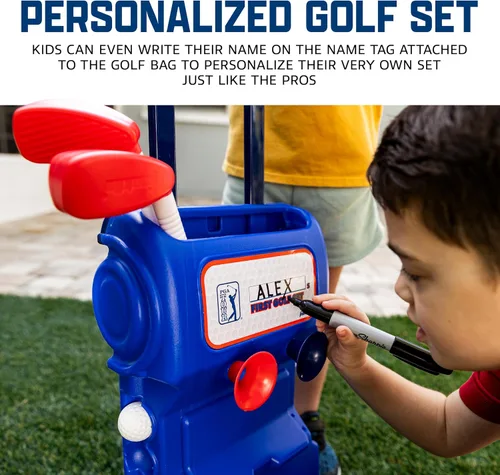 Miniatura 5 de Franklin Sports PGA Tour MyFirst - Juego de palos de golf de plástico + pelotas para niños y niños pequeños, mini palos de juguete para derechos +