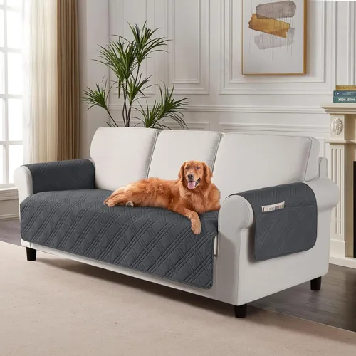 Miniatura 51 de TAOCOCO Fundas de sofá impermeables extragrandes para mascotas y perros con respaldo antideslizante, fundas para asientos de sofá con bolsillo