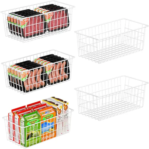 Orgneas Contenedores Organizadores para Congelador, Cestas para Congelador de Pechera y Congelador Vertical, Separadores para Refrigerador,
