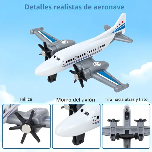 Miniatura 3 de Paquete de 6 Aviones de Juguete, Juguete de Avión de Metal Fundido para Niños de 3, 4-7, 8-12 Años, Modelo de Aviones de Aleación/Aviones