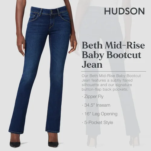 Miniatura 2 de HUDSON Jeans Beth Baby Bootcut para mujer con bolsillos traseros con solapa