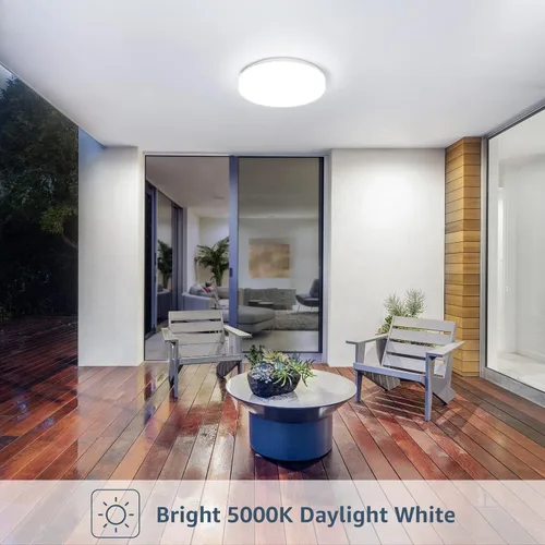 Miniatura 5 de Lepro - Lámpara de techo LED de montaje empotrado de 8.7 pulgadas para baño, resistente al agua, luz blanca diurna de 5000 K, 1500 lm, 15 vatios