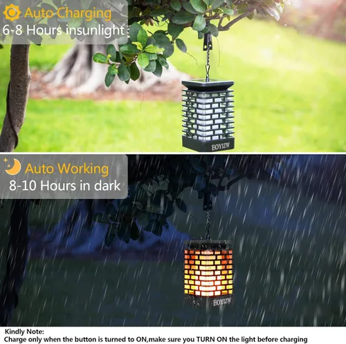 Miniatura 4 de Solar llama para colgar luces al aire última intervensión Linternas solares de luz IP55 impermeable con 75 LEDs bailando ojearlas efecto para jardín